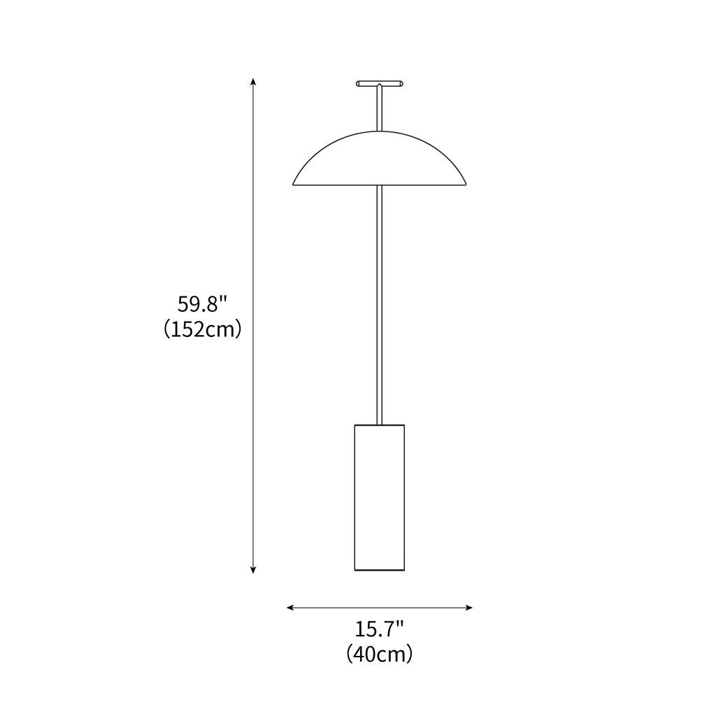 Floor Lamp Wood 59.8 in Dark Red Black White Steel Living Room Reading Light Adjustable | Thomler