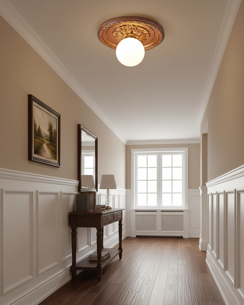 Ceiling Light Acrylic 13.7 in Beige Flush Mount Living Room Bedroom Decorative Fixture | Thomler