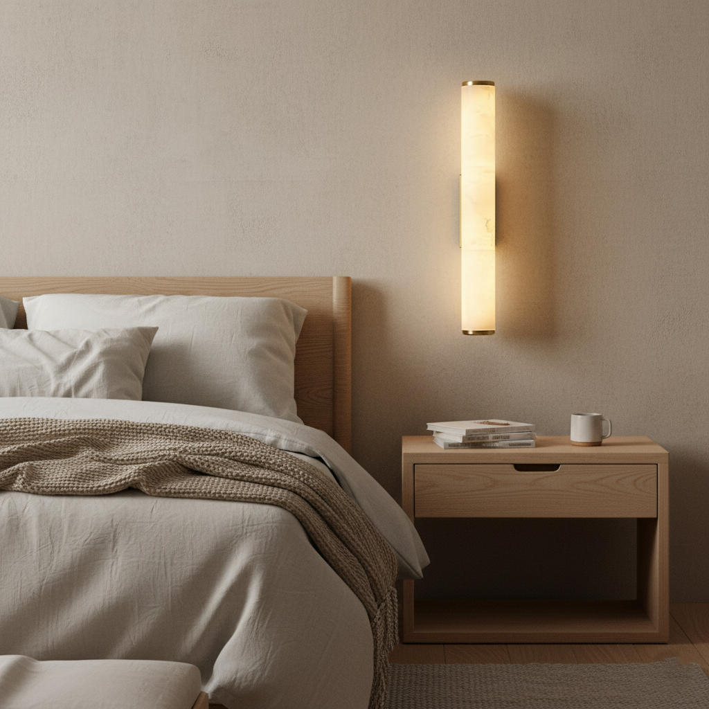 Wall Lamp Marble Copper Up To 31.5 in Warm LED Bedroom Hallway Modern Minimalist Sconce Lighting Fixture | Thomler