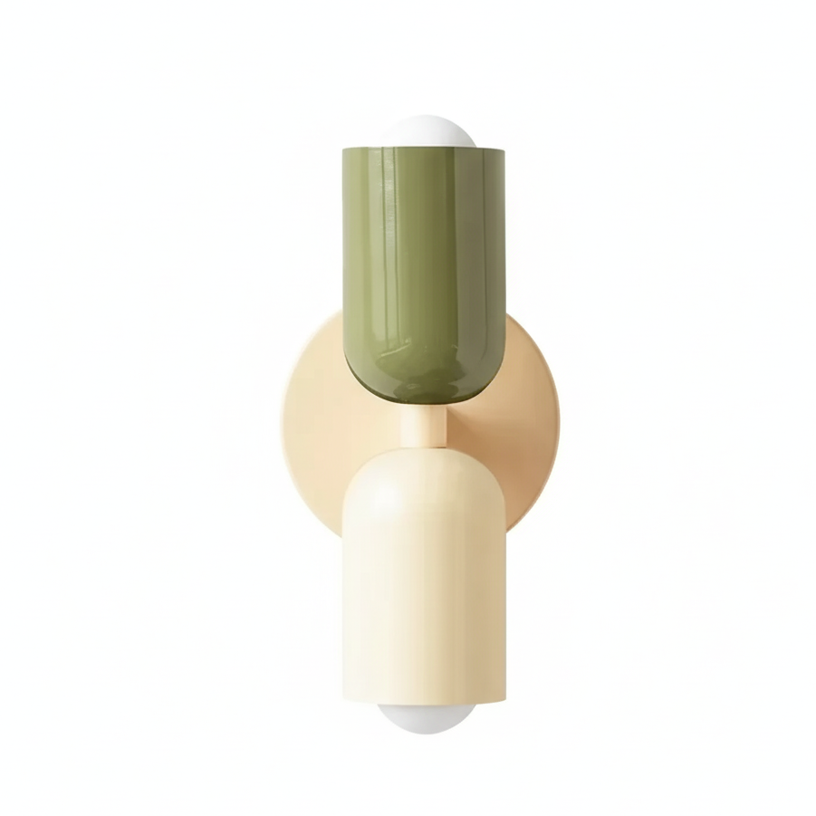 Round Iron Sconce with Dual LED Light Up & Down – Modern Pastel Fixture | Thomler