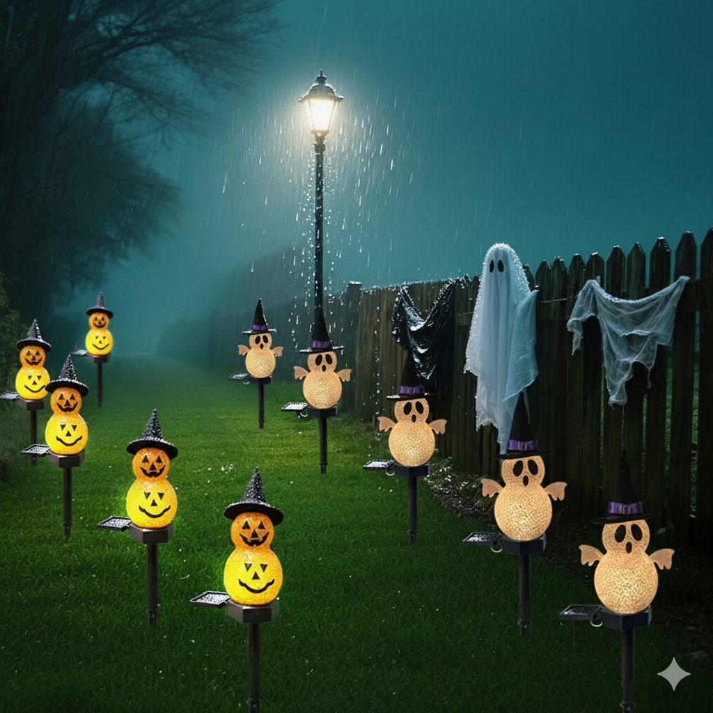 Solar Garden Stake Light with 3D Seasonal Character Design for Yard & Pathway Illumination – Autumn Decor | Thomler
