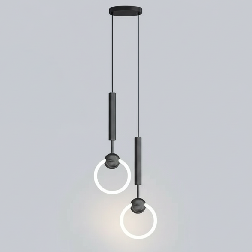 Modern Circular LED Ceiling Pendant – Sleek Aluminum Downlight for Dining Room, Bedroom & Entryway – Adjustable Drop Height – Warm/Cool | Thomler