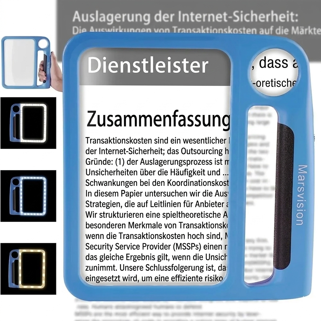 Illuminated Handheld Magnifier with 48 LED Lights – 5X & 10X Dual Lens for Small Print, Documents & Hobbies | Thomler