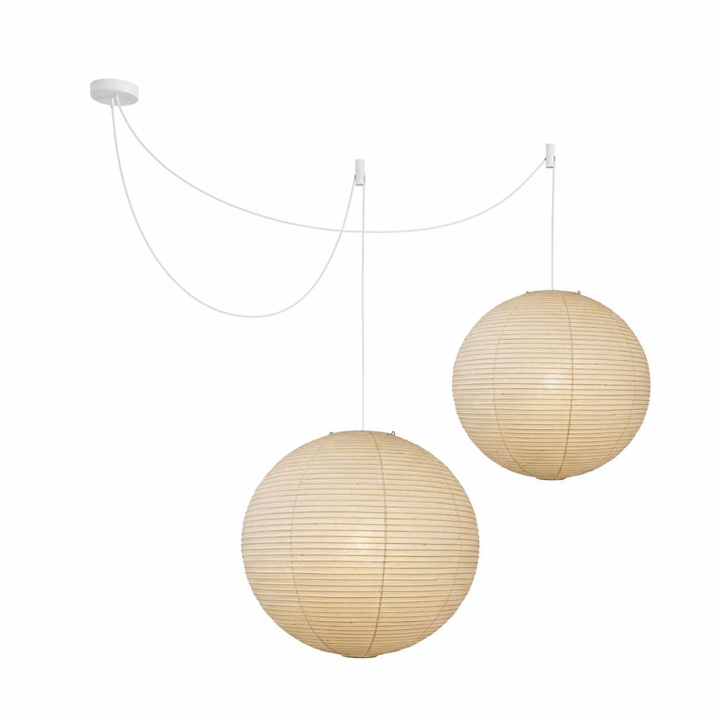 Pendant Lamp Mulberry Paper 15.7 in Adjustable Indoor Ceiling Lighting Modern Dining Room Kitchen Island Hanging Light | Thomler