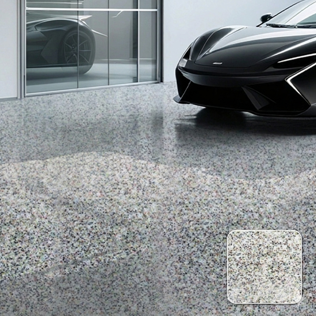 Marble-Effect Epoxy Floor Coating – High-Gloss Resin Finish for Concrete, Tile & More | Thomler