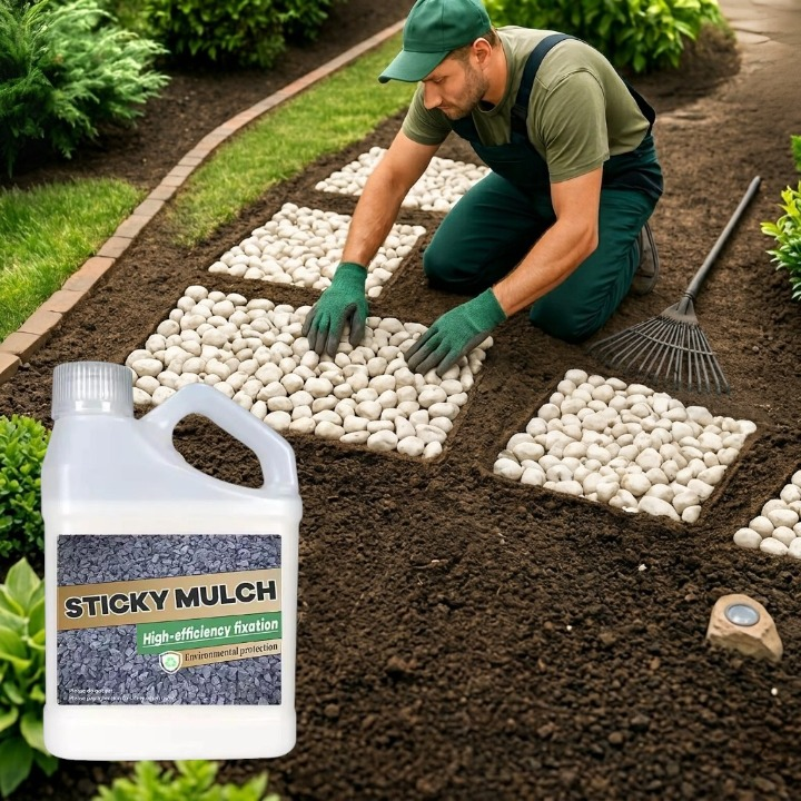 Landscape Adhesive for Mulch, Gravel & Sand – Weatherproof Binder for Beds, Paths & Slopes – Covers 86–130 sq ft | Thomler