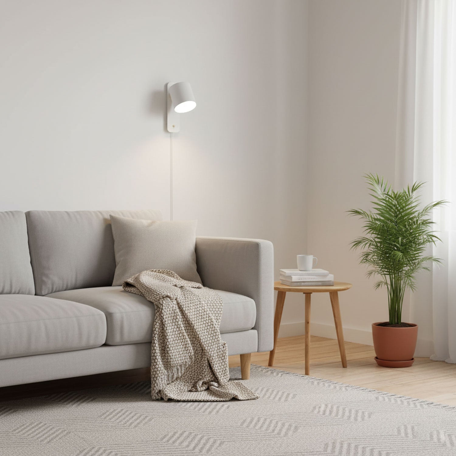 Rotatable Cylinder Plug-In Wall Lamp 11.8 in Metal Indoor Bedroom Living Room LED Edison Light White Grey Green Black | Thomler