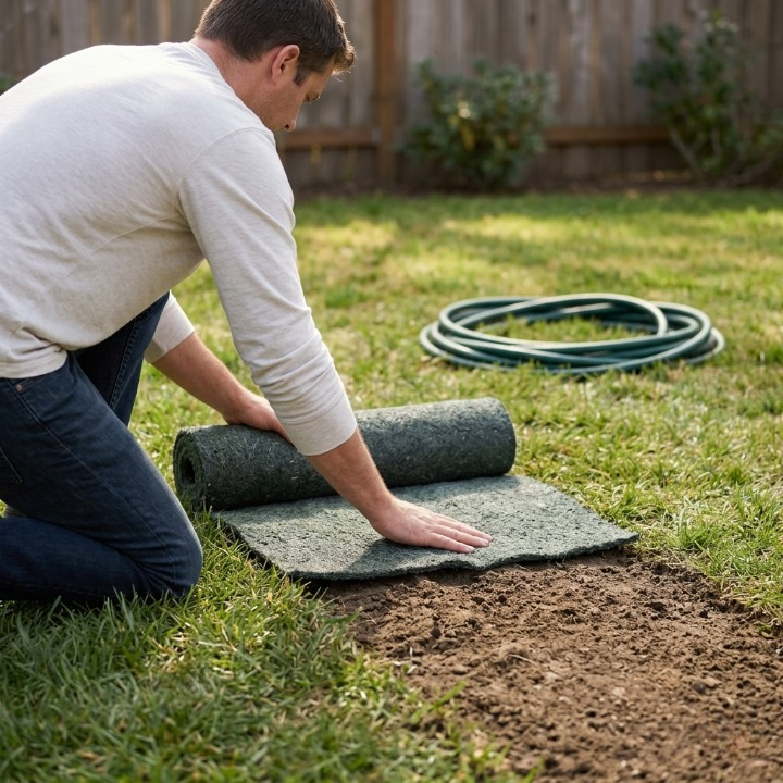 Grass Seed Mat Biodegradable 300.0 cm x 20.0 cm Lawn Repair Bare Patch Garden Seeding Roll Coverage 1.2 m² | Thomler
