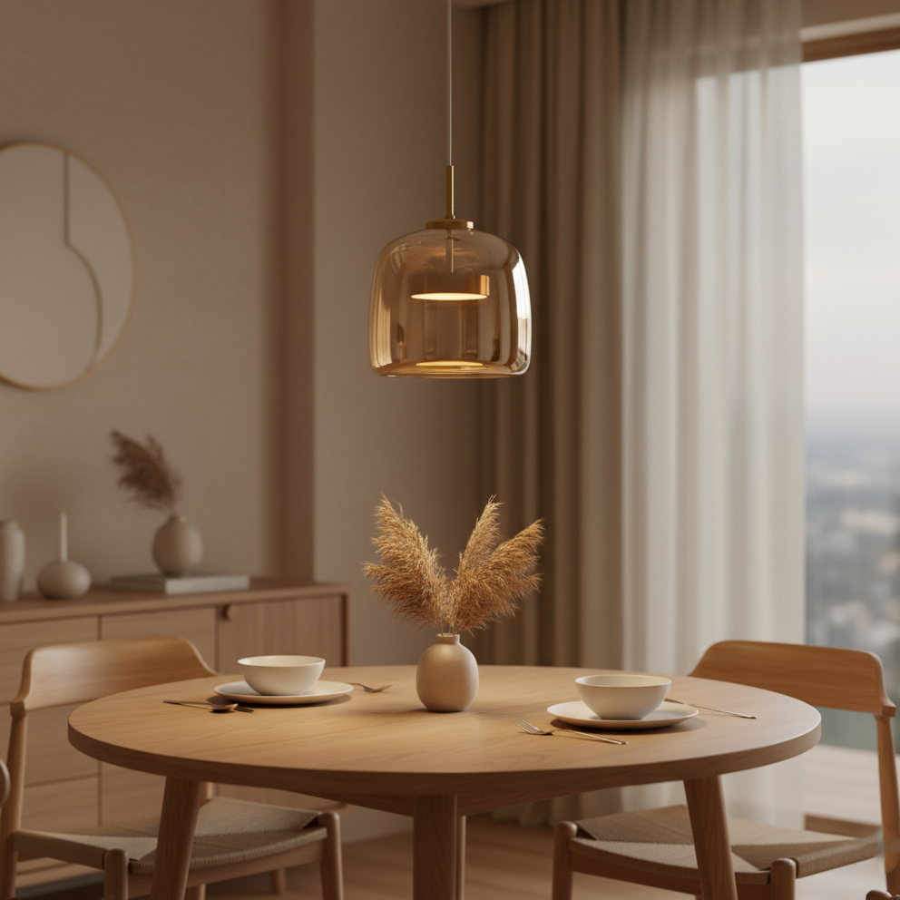 Pendant Light Glass Dome 15.0 in Smoked Gray Kitchen Island Dining Room Adjustable Triple Hanging Ceiling Fixture | Thomler