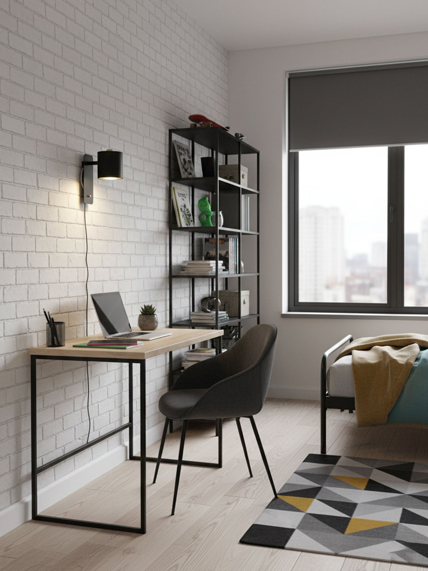 Rotatable Cylinder Plug-In Wall Lamp 11.8 in Metal Indoor Bedroom Living Room LED Edison Light White Grey Green Black | Thomler