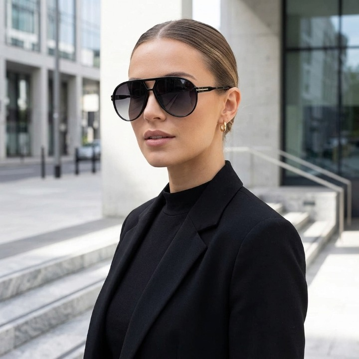 Aviator Oversize Sonnenbrille — Retro Design, UV400, 70er Vintage-Stil