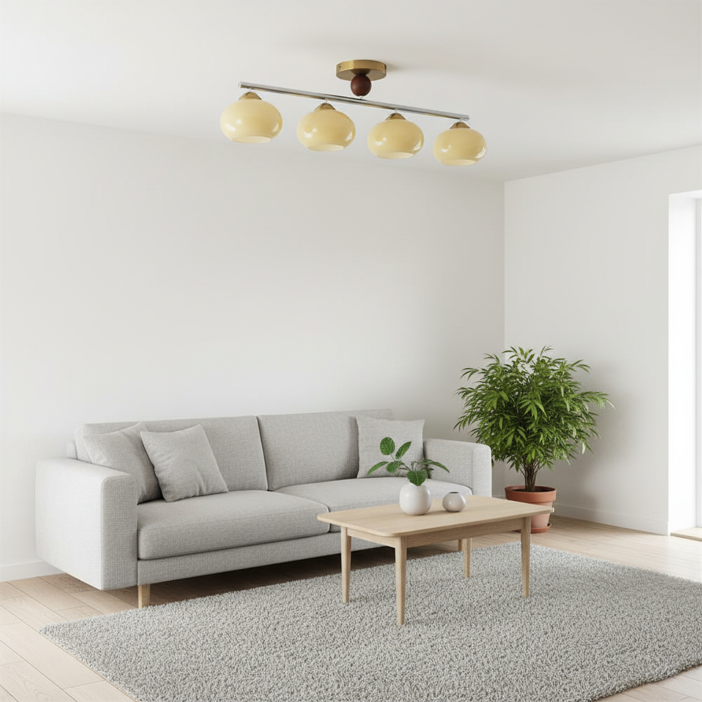 Ceiling Light Glass Metal 38.5 in Caramel Chrome Gold White Beige Kitchen Dining Room Modern Pendant Fixture | Thomler