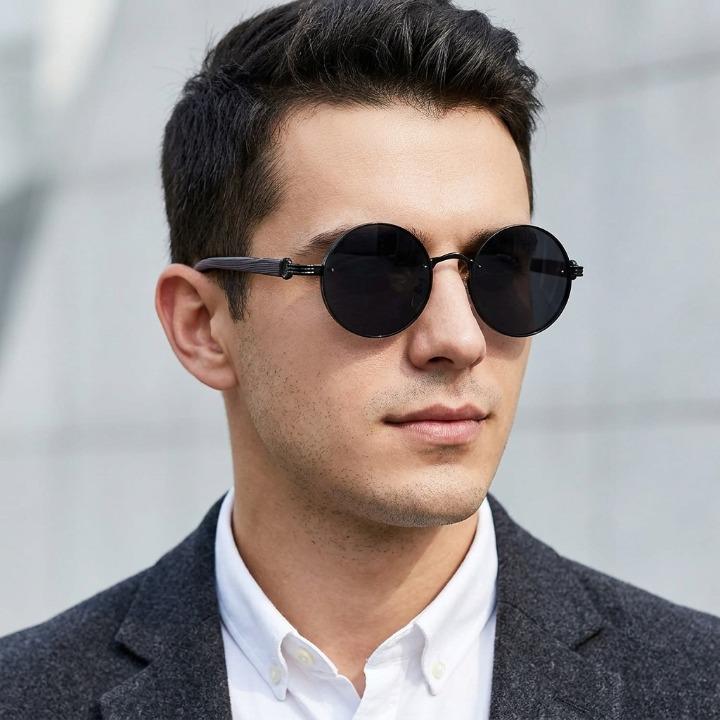 Round Vintage Sunglasses UV400 Protection Lightweight Metal Frame Gradient Lenses Retro Circle Shades for Women Men Festival Beach | Thomler