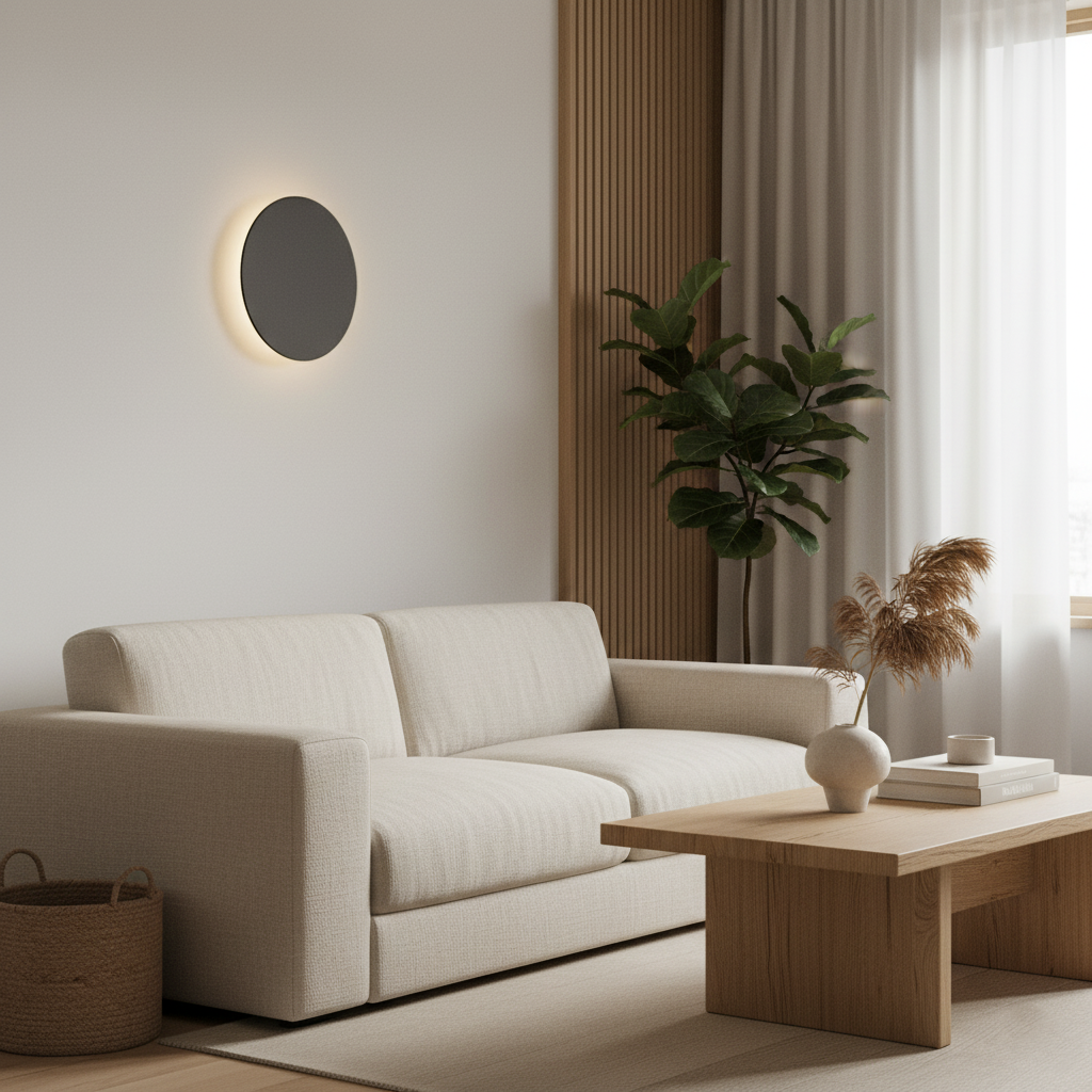 Wall Light Aluminum 11.8 in Round Warm LED Bedroom Hallway Minimalist Modern Nordic Sconce Ambient Lighting | Thomler