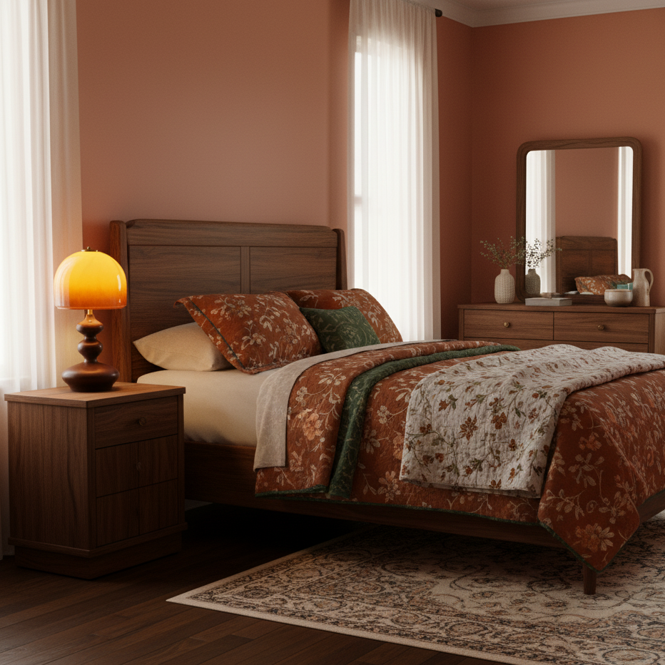 Table Lamp Wood 9.8 in Caramel Dome Indoor Lighting Modern Bedroom Living Room Decor | Thomler