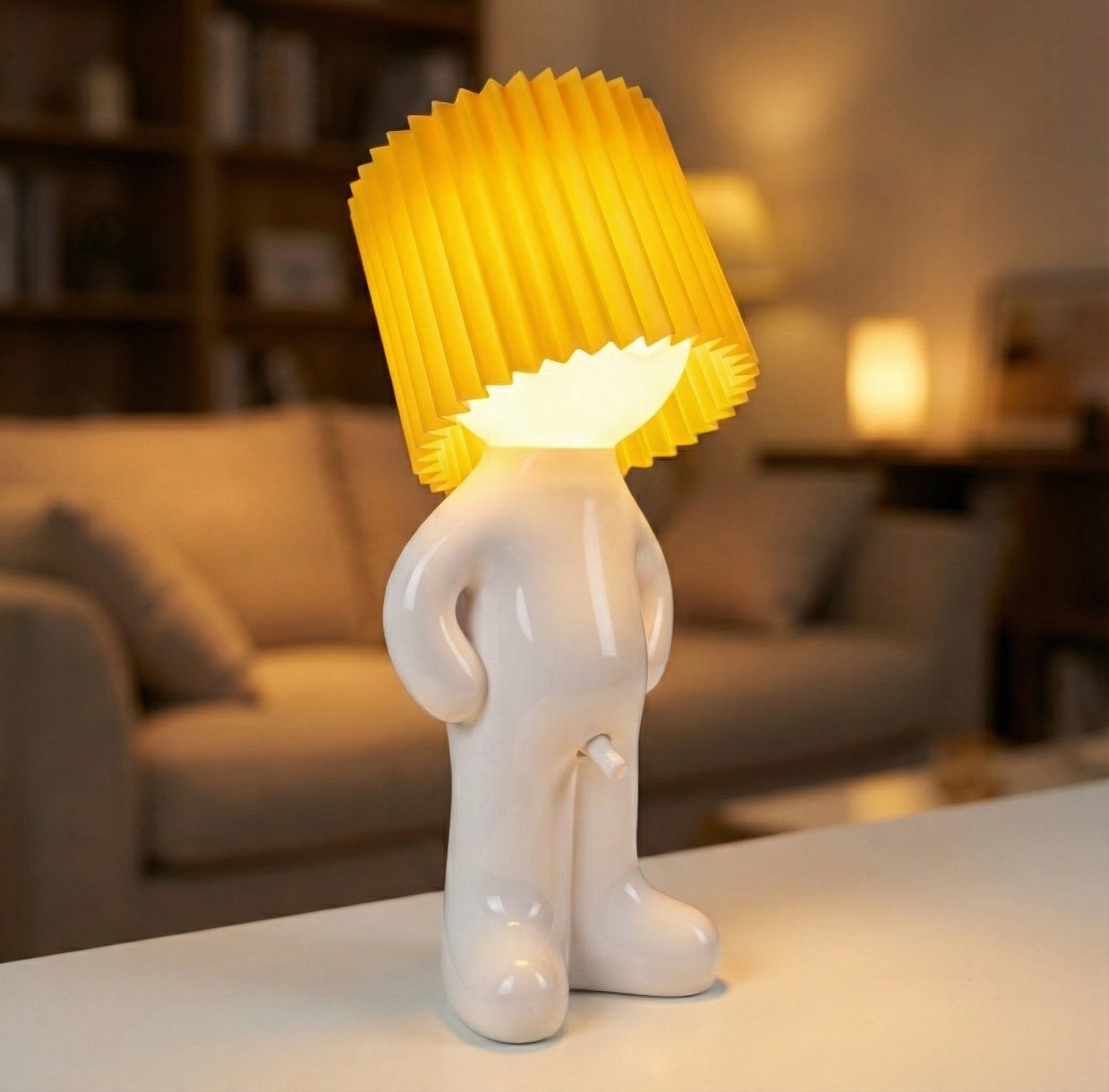Cordless Dimmable Desk Lamp with Rechargeable Battery – Fun Novelty Design LED Light for Home Office Bedroom Living Room | USB-C Portable | Thomler