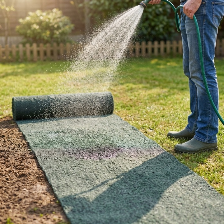Grass Seed Mat Biodegradable 300.0 cm x 20.0 cm Lawn Repair Bare Patch Garden Seeding Roll Coverage 1.2 m² | Thomler