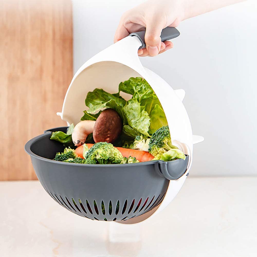 Vegetable Chopper Dicer with Drain Bowl All-in-One Slicer Grater Julienne Cutter for Salad Meal Prep Kitchen Tool Set Stainless Steel Blades | Thomler