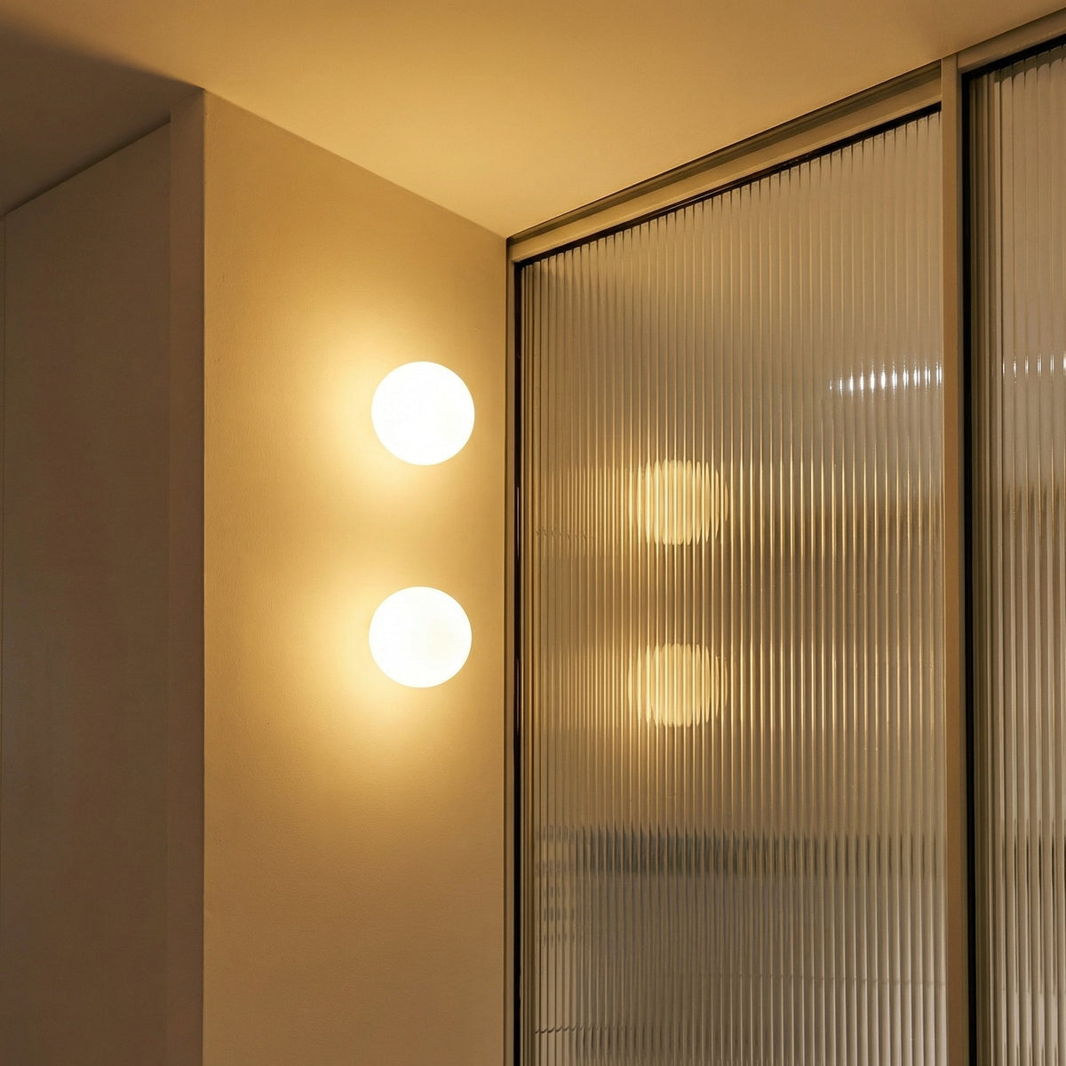 Frosted Glass LED Wall Sconce – Spherical Fixture for Bedroom, Bath & Entry | Modern Ambient Lighting | Thomler