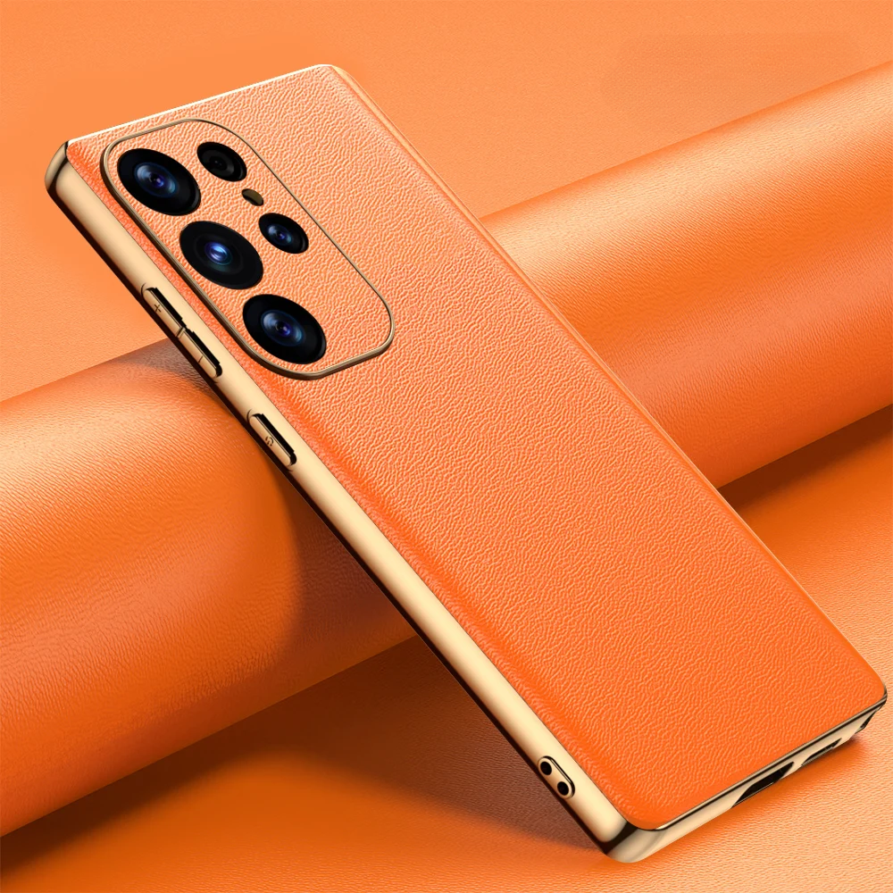 Premium Cowhide Phone Case for Samsung Galaxy with Metal Frame Wireless Charging Compatible | Thomler