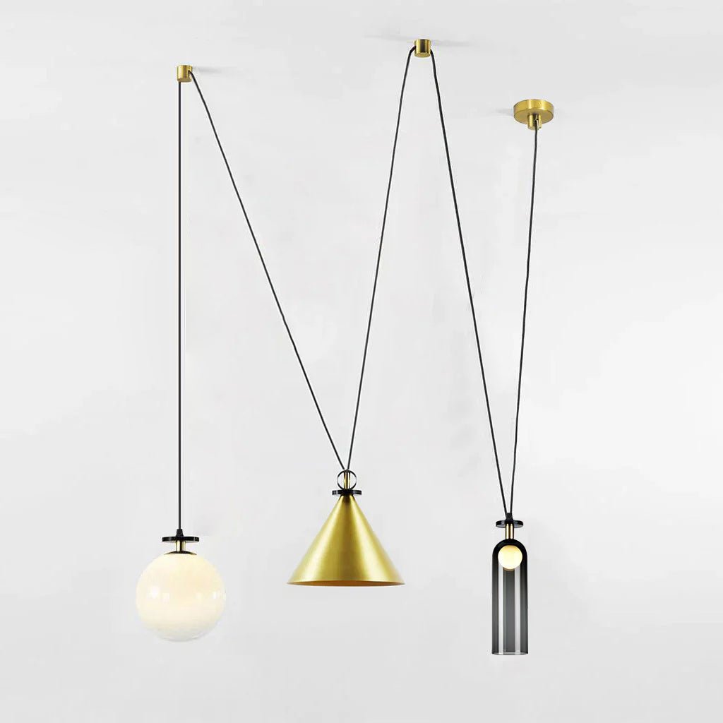 Metal Geometric Pendant Light 11.8 in Modular Ceiling Indoor Hanging Lamp | Thomler