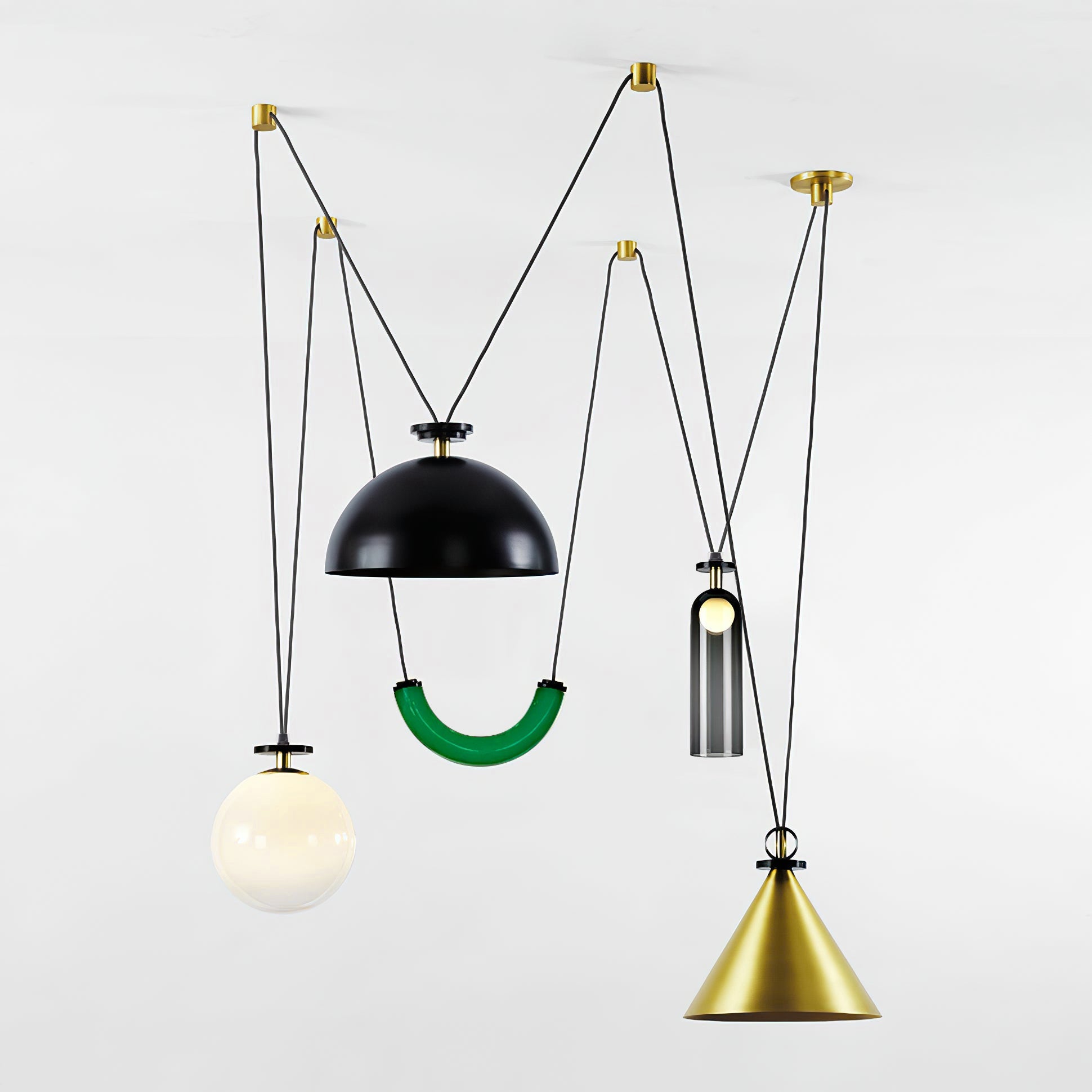 Metal Geometric Pendant Light 11.8 in Modular Ceiling Indoor Hanging Lamp | Thomler