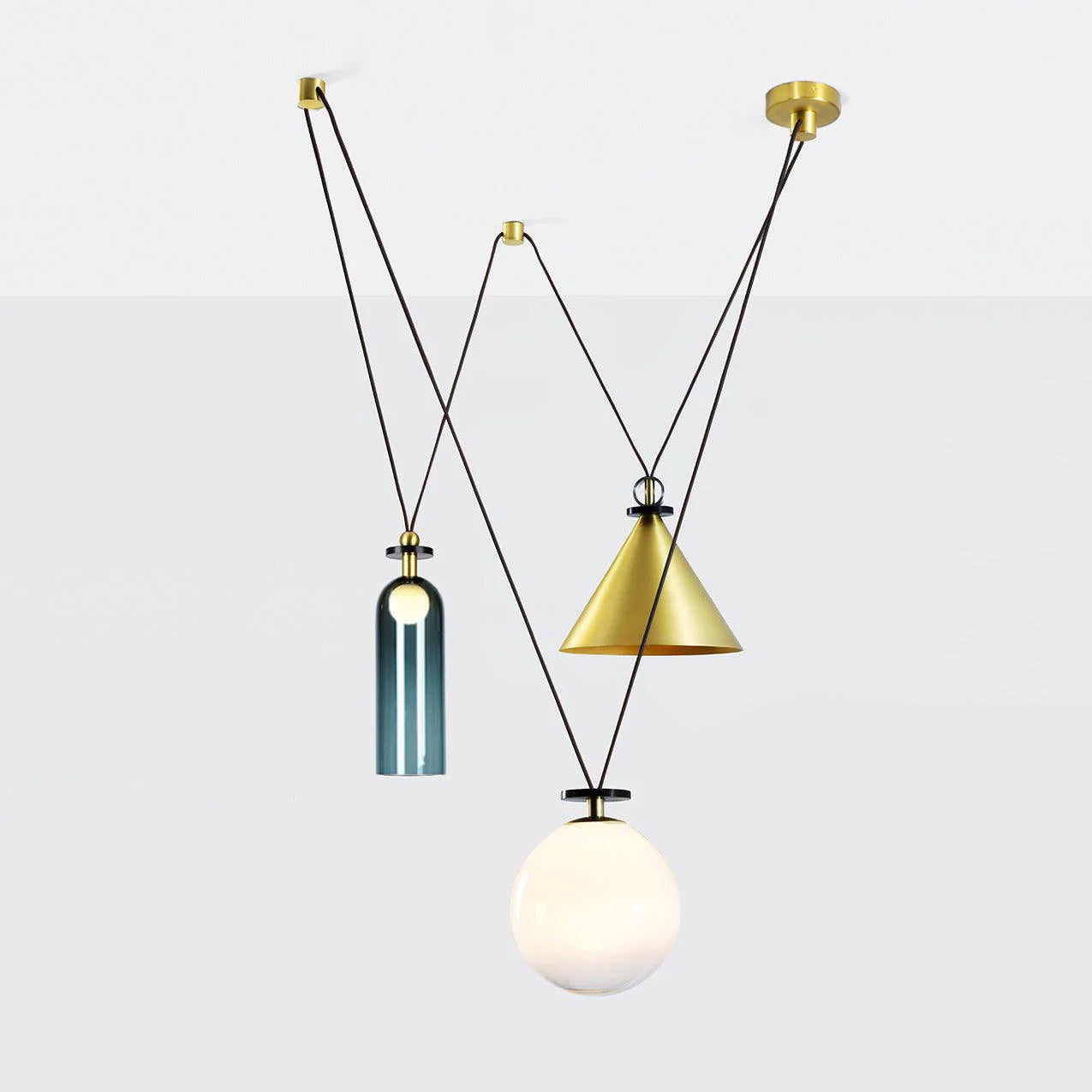 Metal Geometric Pendant Light 11.8 in Modular Ceiling Indoor Hanging Lamp | Thomler