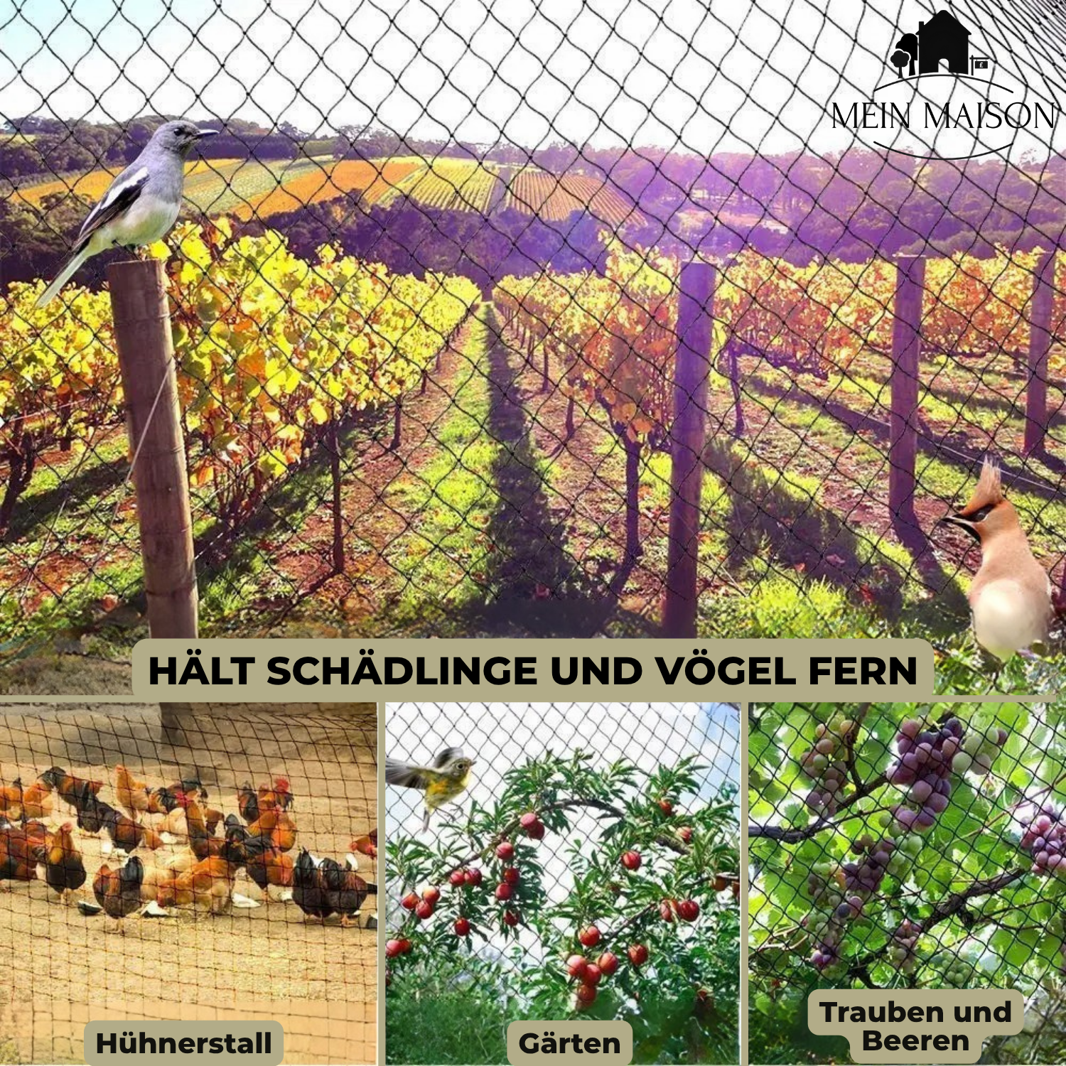 Garden Netting Protective Mesh for Plants, Trees & Vegetables – UV-Resistant & Tear-Proof Barrier Against Birds, Deer & Pests – Custom | Thomler