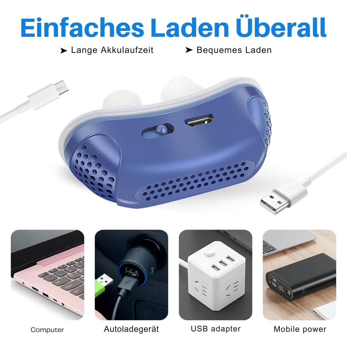Compact Anti-Snoring Sleep Aid Device with Gentle Airflow Technology for Uninterrupted Rest | Thomler