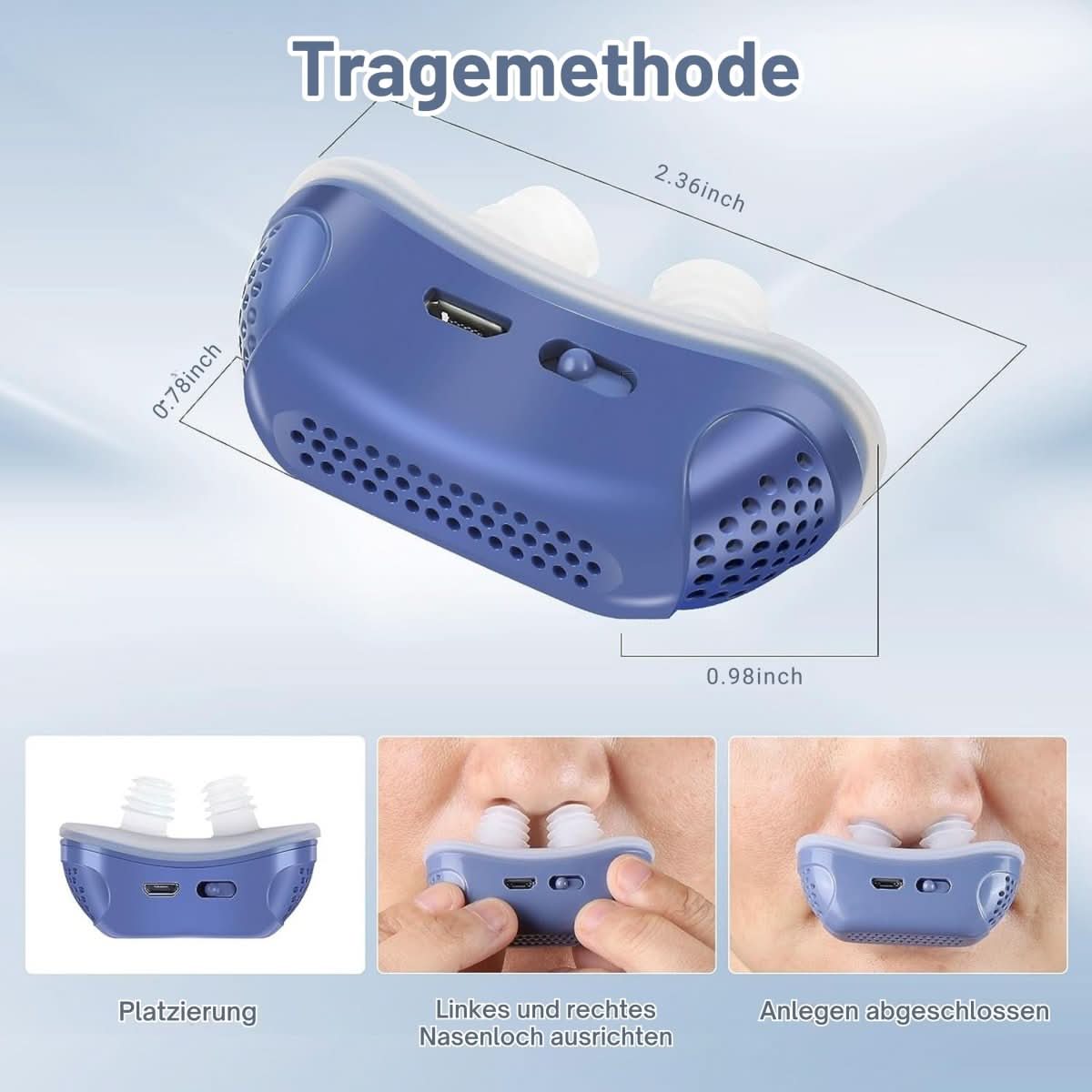 Compact Anti-Snoring Sleep Aid Device with Gentle Airflow Technology for Uninterrupted Rest | Thomler