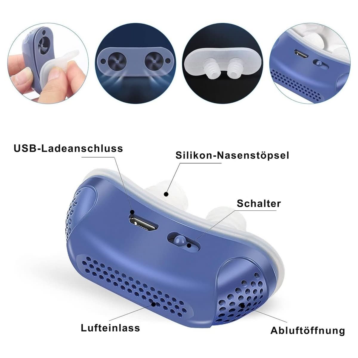 Compact Anti-Snoring Sleep Aid Device with Gentle Airflow Technology for Uninterrupted Rest | Thomler