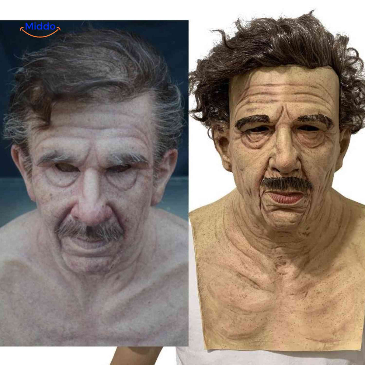 Lifelike Elderly Character Mask – Breathable Latex Full-Face Costume Accessory for Parties & Theater | Thomler