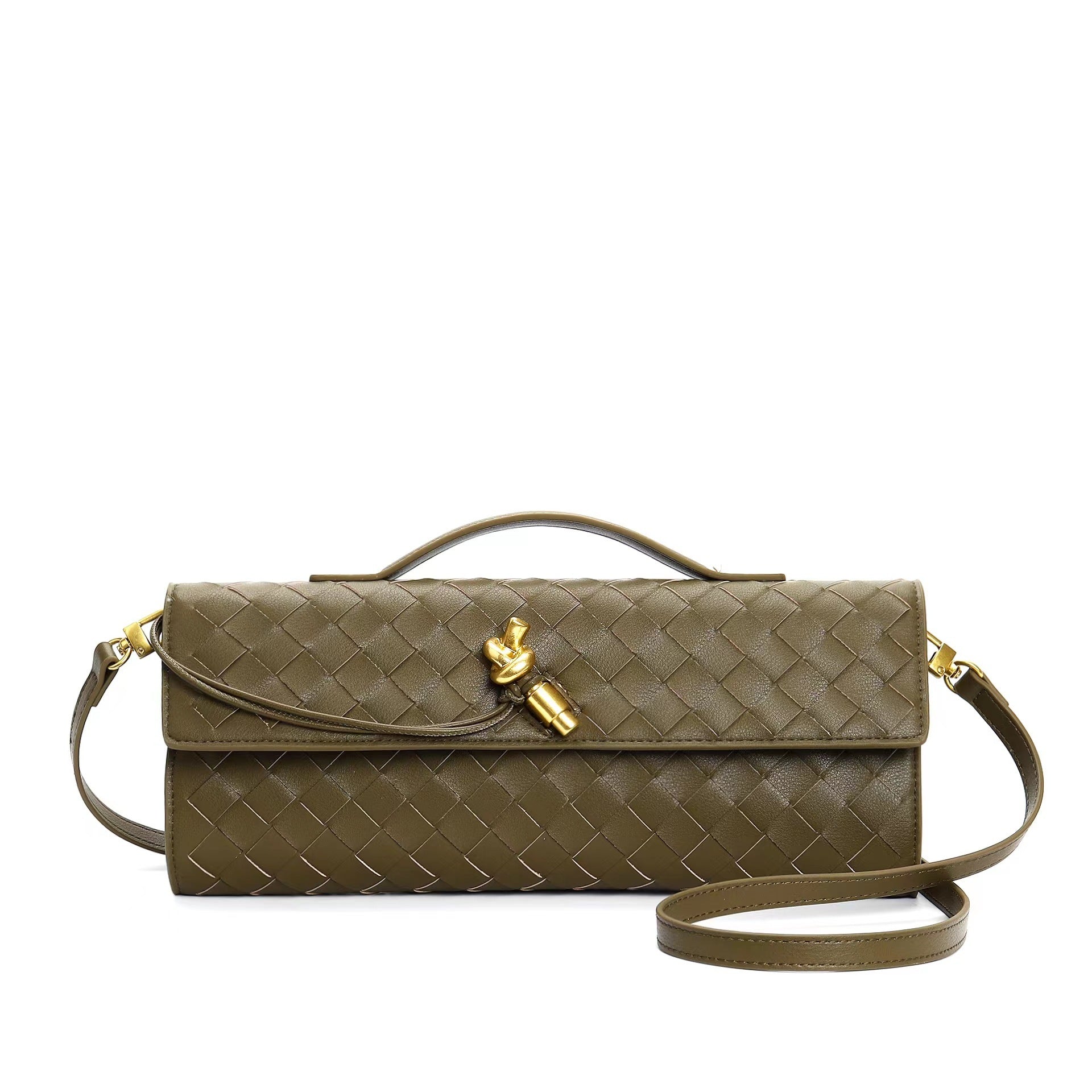 Gevlochten dames clutch van leer – Elegant & Veelzijdig
