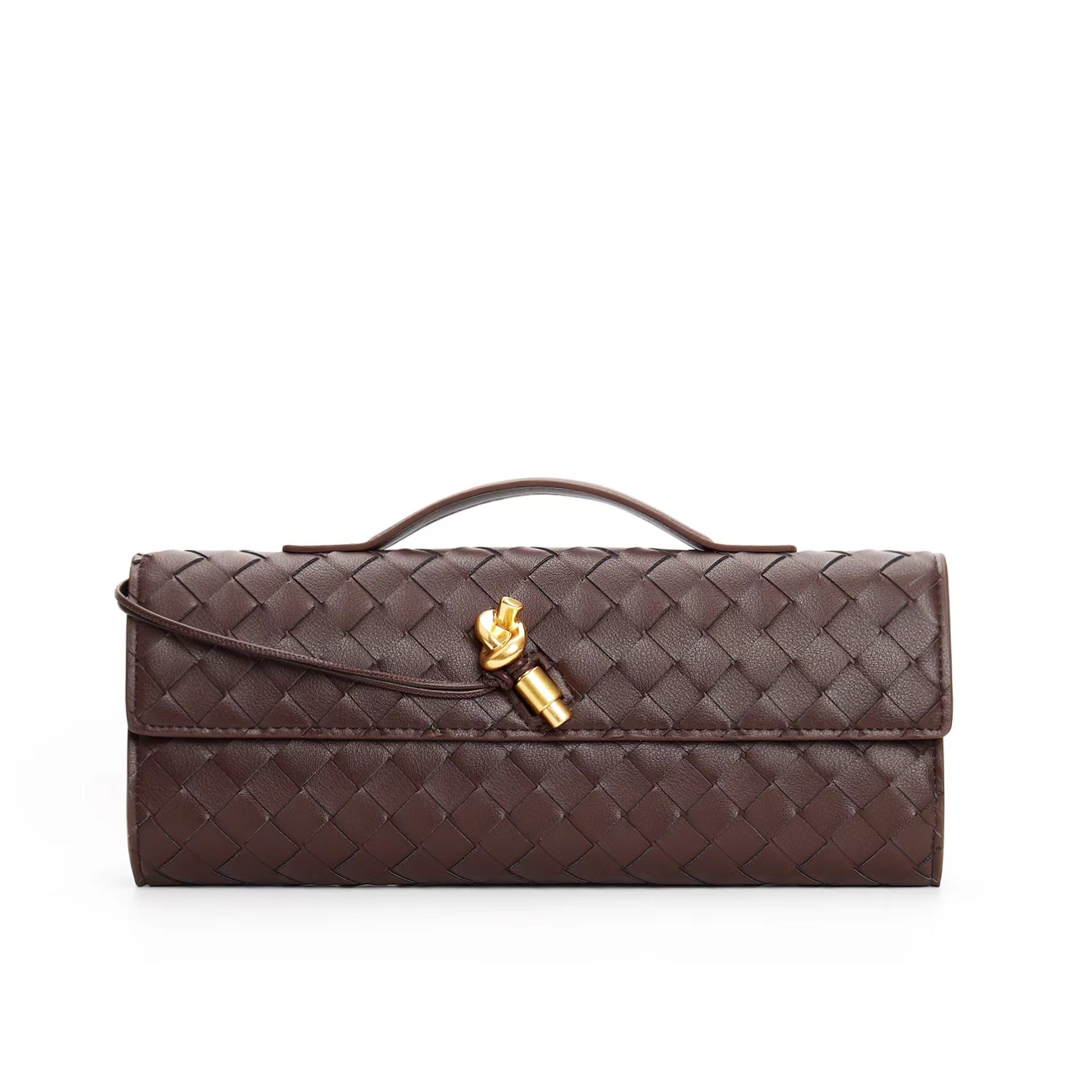 Gevlochten dames clutch van leer – Elegant & Veelzijdig
