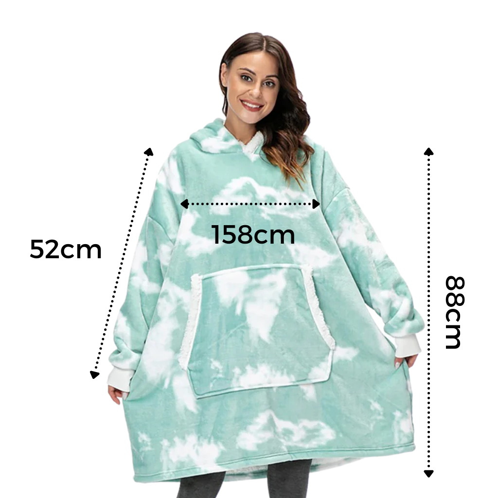 Oversized Wearable Throw with Hood & Front Pocket for Couch Lounging, Streaming & Staying Warm Indoors or Outdoors | Thomler