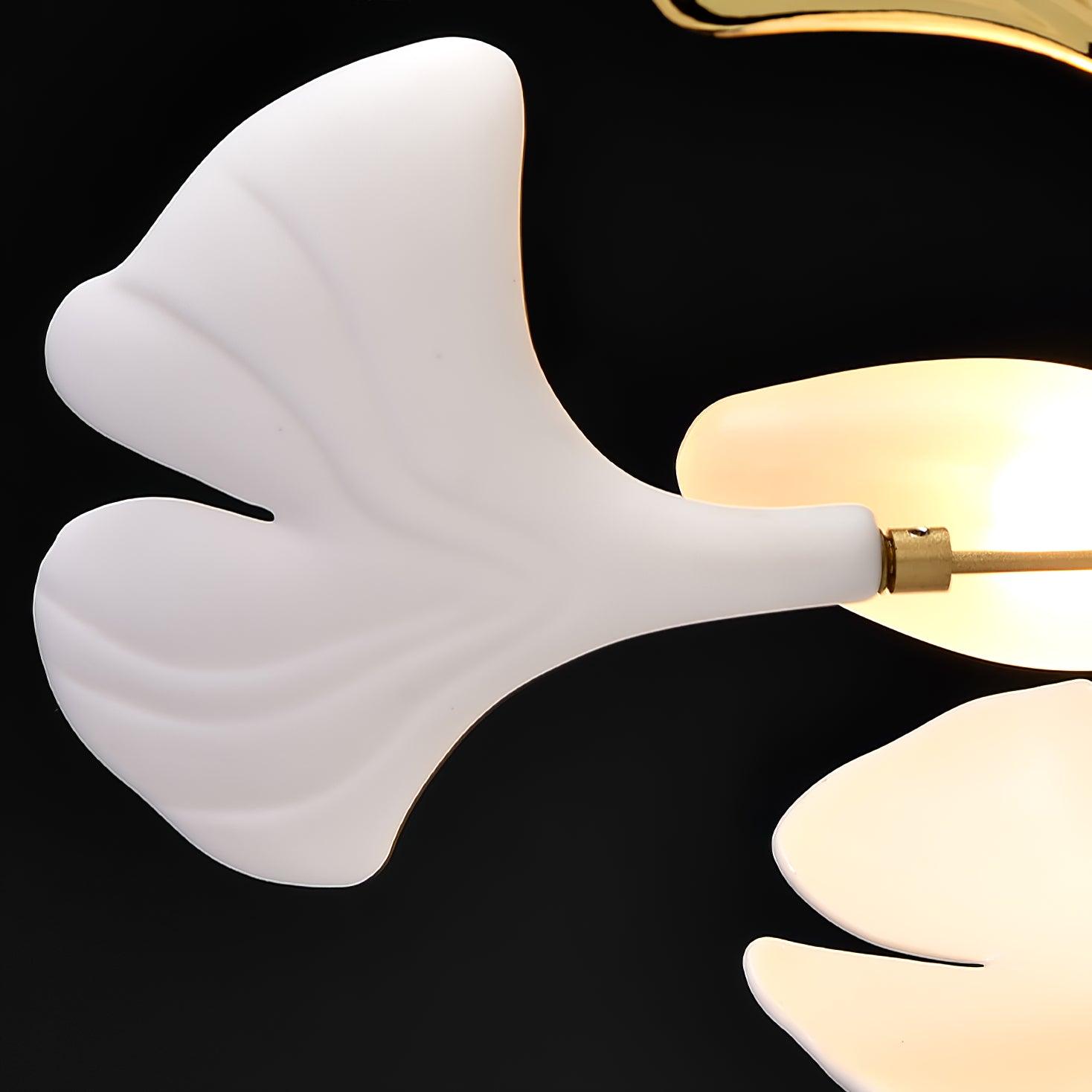 Ginkgo Tree Ceramic Petal Chandelier 70 in x 27.6 in Gold Indoor Ceiling Light | Thomler