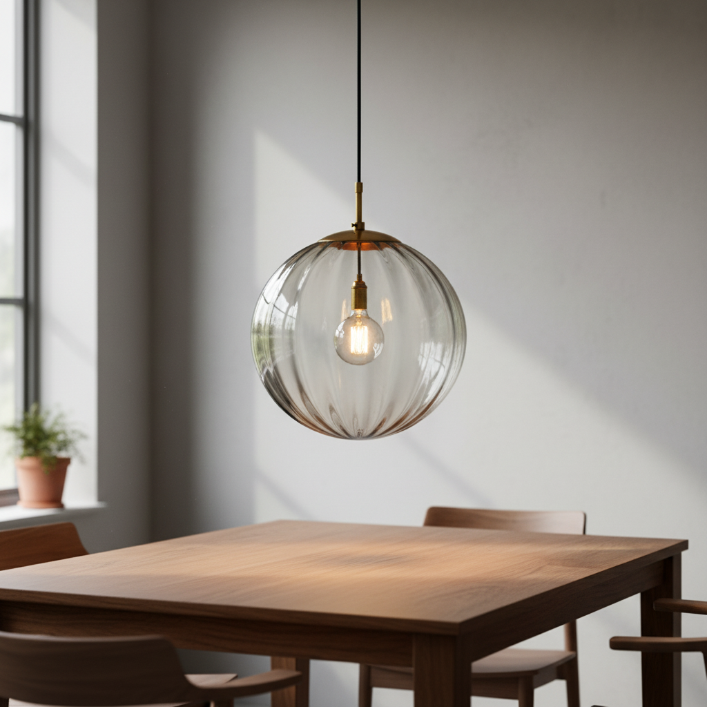 Pendant Light Glass Sphere Integrated LED Modern Dining Room Living Room Hallway Hanging Ceiling Light | Thomler