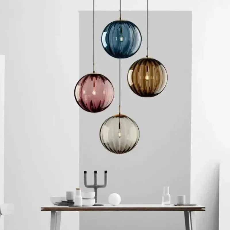 Pendant Light Glass Sphere Integrated LED Modern Dining Room Living Room Hallway Hanging Ceiling Light | Thomler