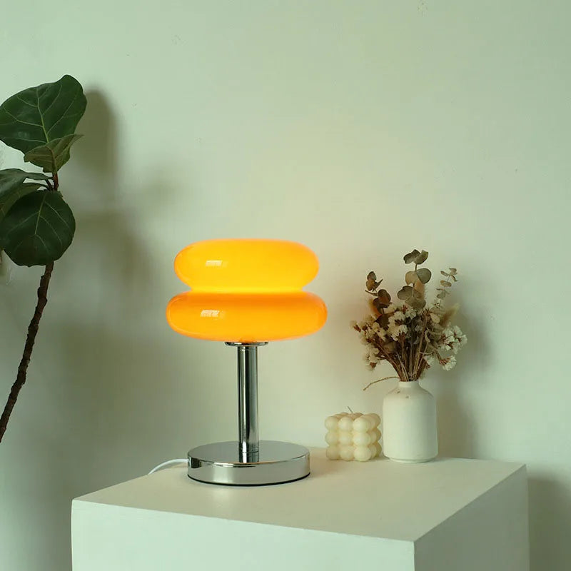 Colorful Glass Bedside Lamp LED Night Light for Kids Room Nursery Baby Bedroom Table Lamp Soft Glow Nightstand Lighting USB Powered Accent | Thomler