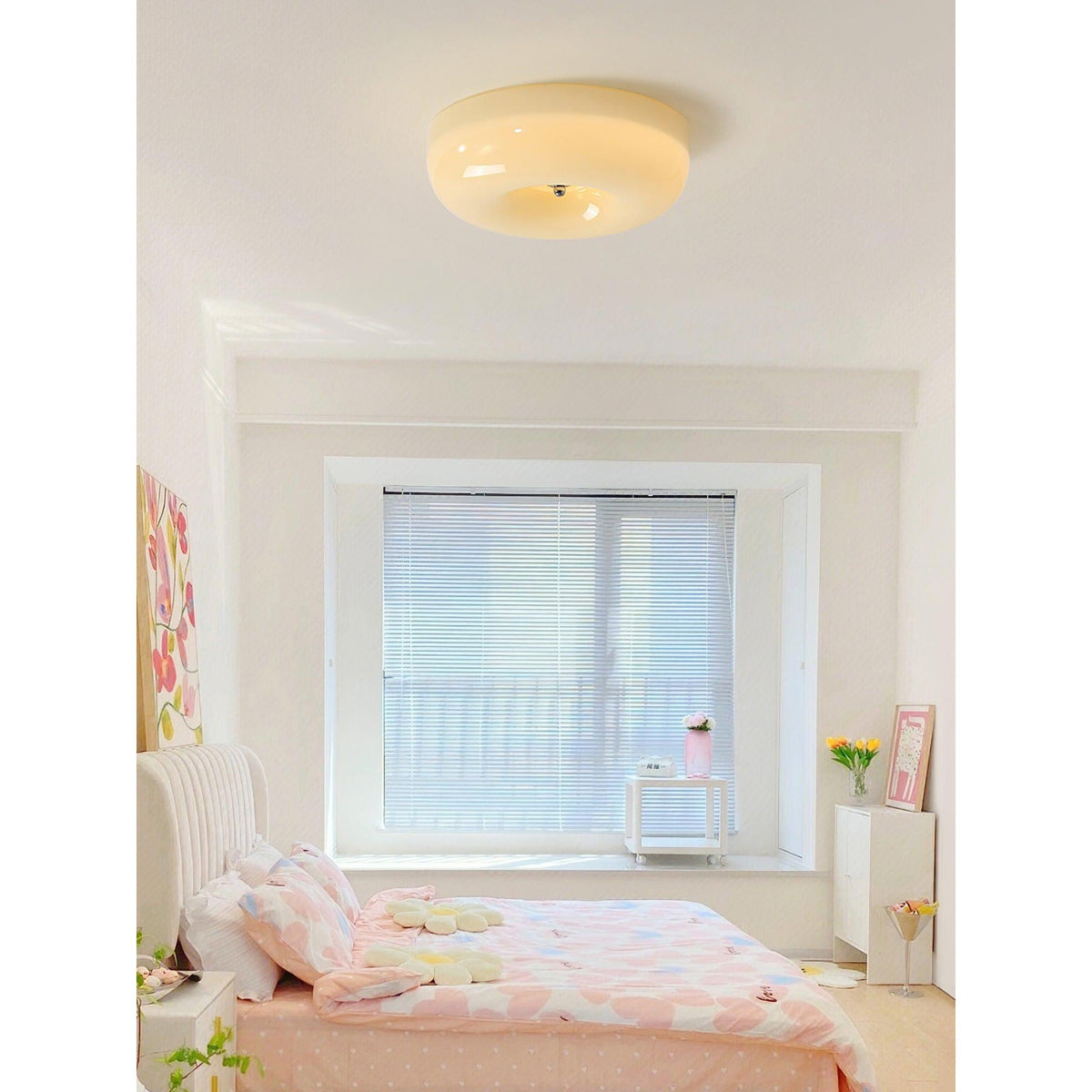 Modern Round Flush Mount LED Overhead Light Fixture Glass Dome for Kitchen Bedroom Living Room Dining Room Hallway Entryway Bathroom | Thomler