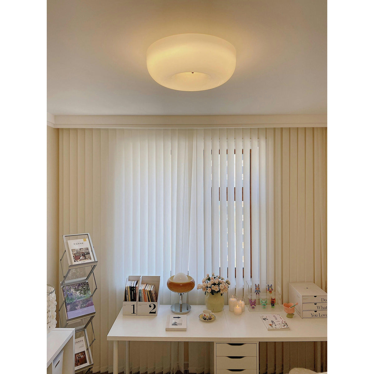 Modern Round Flush Mount LED Overhead Light Fixture Glass Dome for Kitchen Bedroom Living Room Dining Room Hallway Entryway Bathroom | Thomler