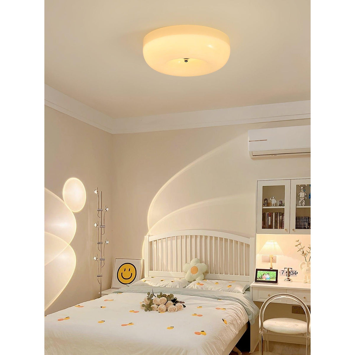 Modern Round Flush Mount LED Overhead Light Fixture Glass Dome for Kitchen Bedroom Living Room Dining Room Hallway Entryway Bathroom | Thomler