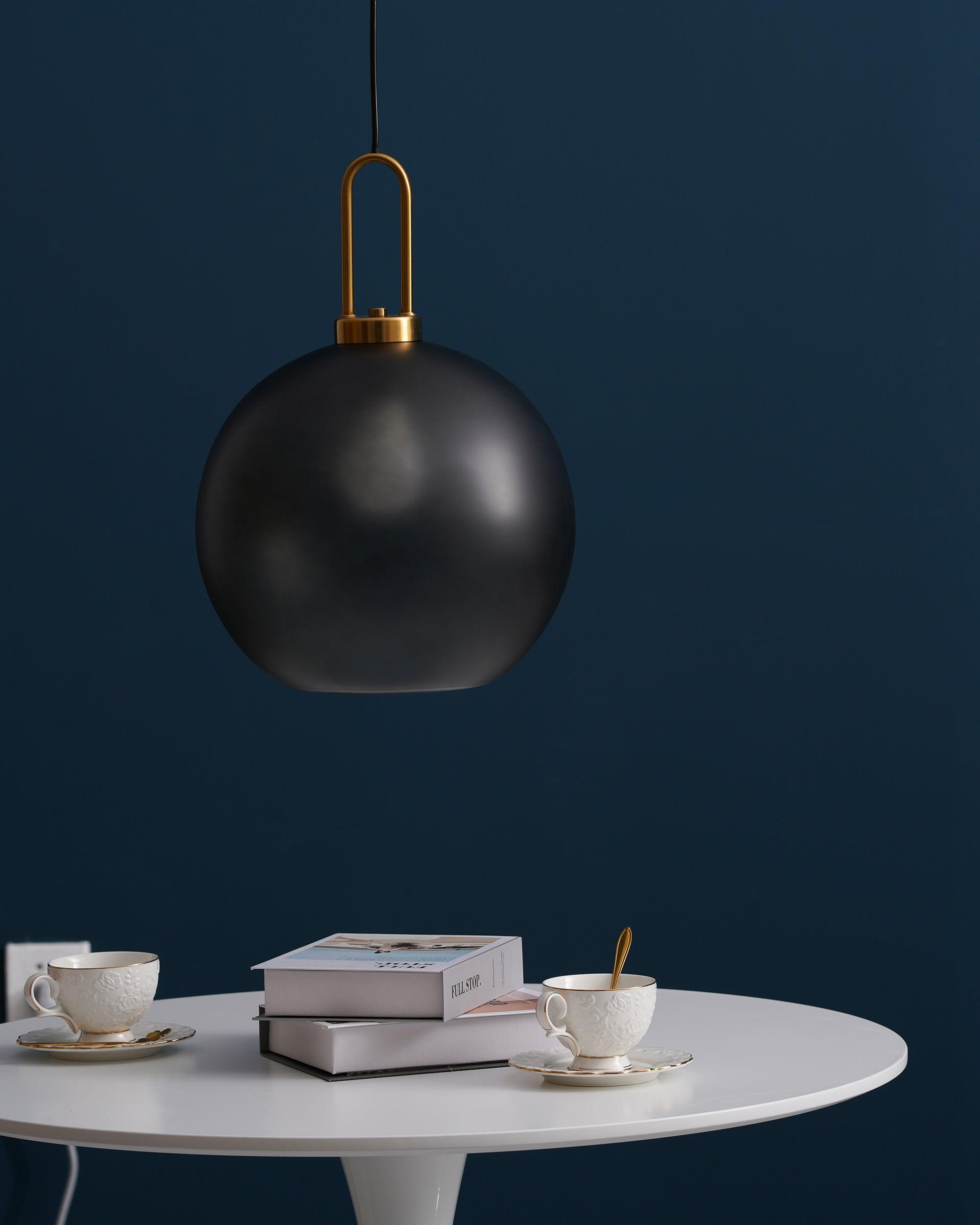Pendant Light Glass Metal 11.8 in Hanging Living Room Bedroom Ceiling Adjustable Modern Minimalist Lighting Fixture | Thomler