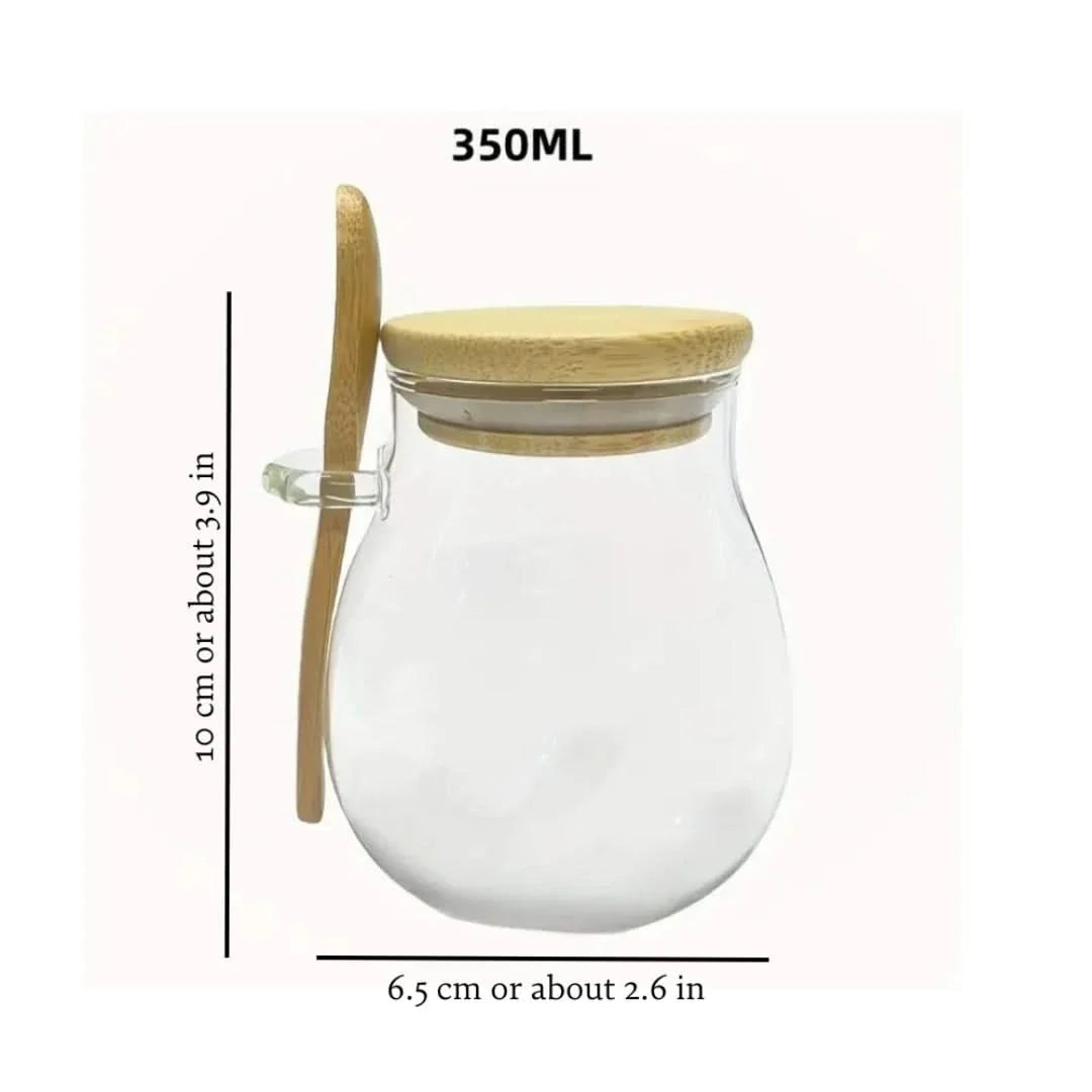 Bamboo-Lid Canister with Integrated Scoop – Borosilicate Container for Pantry Organization & Dry Food Storage | Thomler