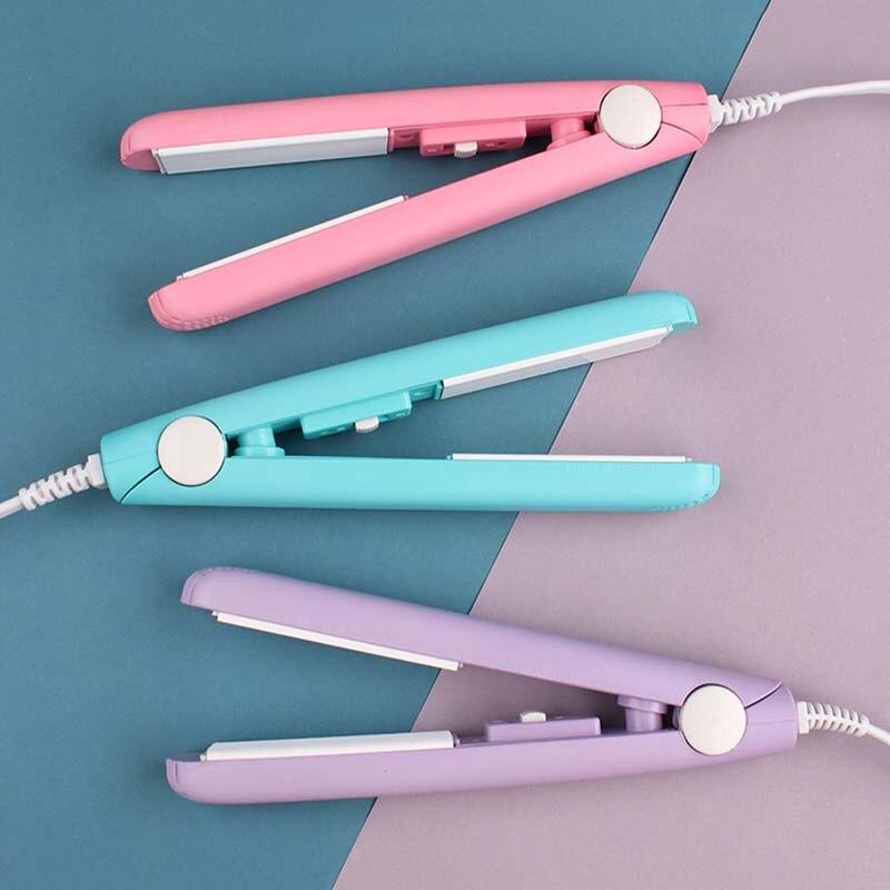 Mini Hair Straightener and Curler Dual Tool Ceramic Heated Plates Compact Travel Size for Quick Touch-Ups Smooth Waves Styling at Home Every | Thomler