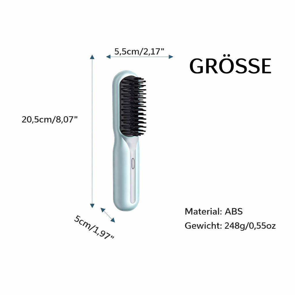Rechargeable Cordless Hair Straightening Brush Heated Styling Tool Anti-Frizz Ionic Technology Travel-Friendly Portable Heat Brush for Smoot | Thomler
