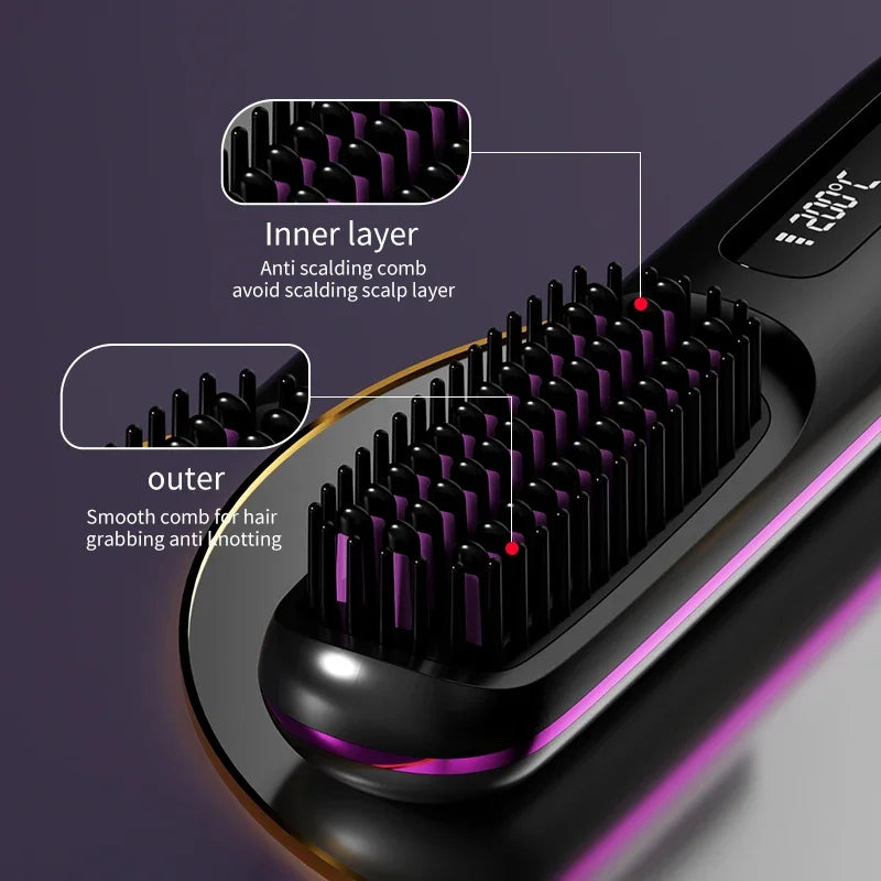 Cordless Ionic Hair Straightener with LCD Display – Travel-Ready Ceramic Flat Iron for Home & On-the-Go Styling | Thomler