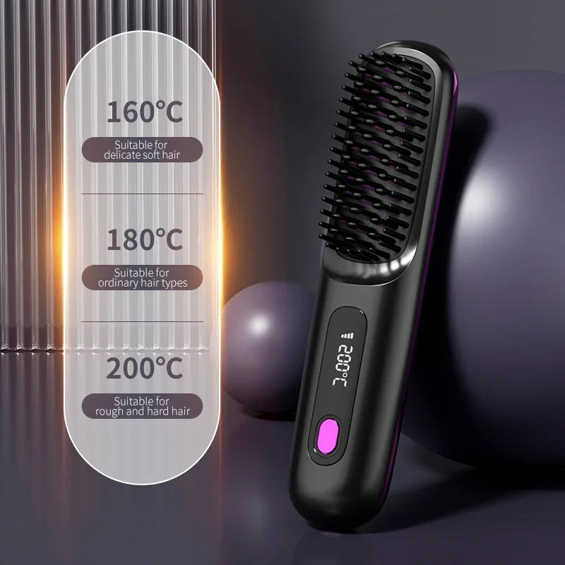 Cordless Ionic Hair Straightener with LCD Display – Travel-Ready Ceramic Flat Iron for Home & On-the-Go Styling | Thomler