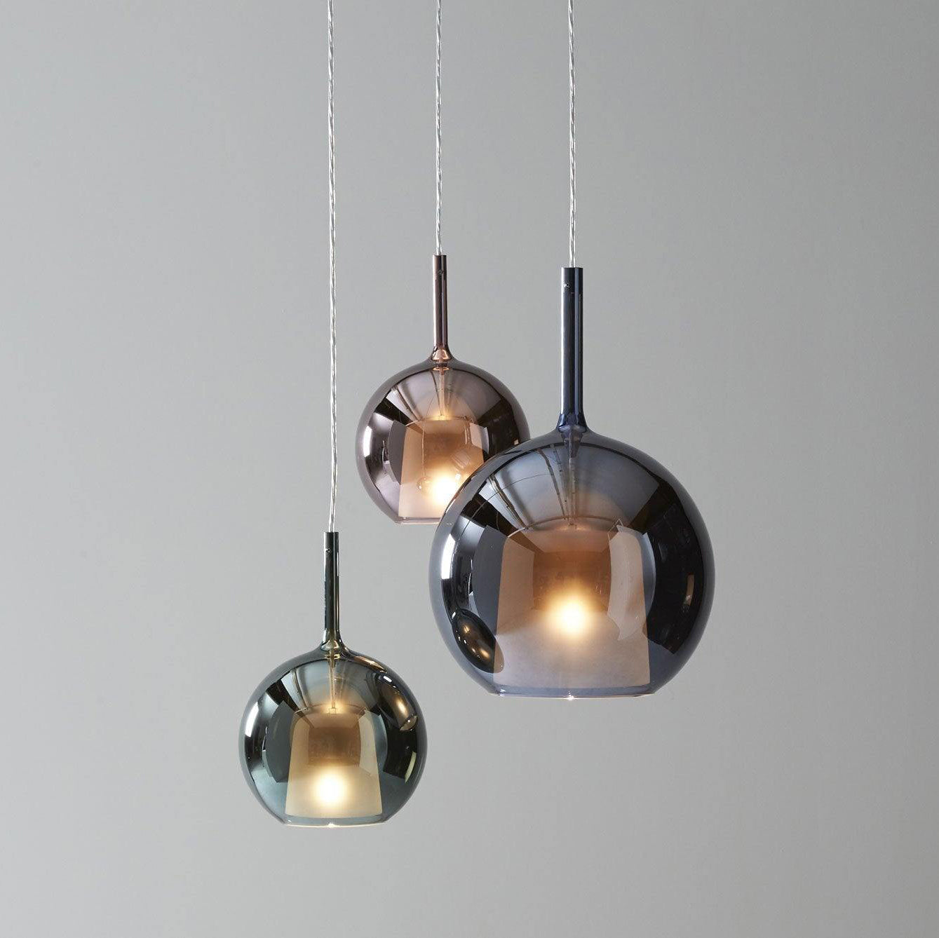 Pendant Light Glass Dome 9.8 in Indoor Dining Room Kitchen Island Ceiling Lamp | Thomler