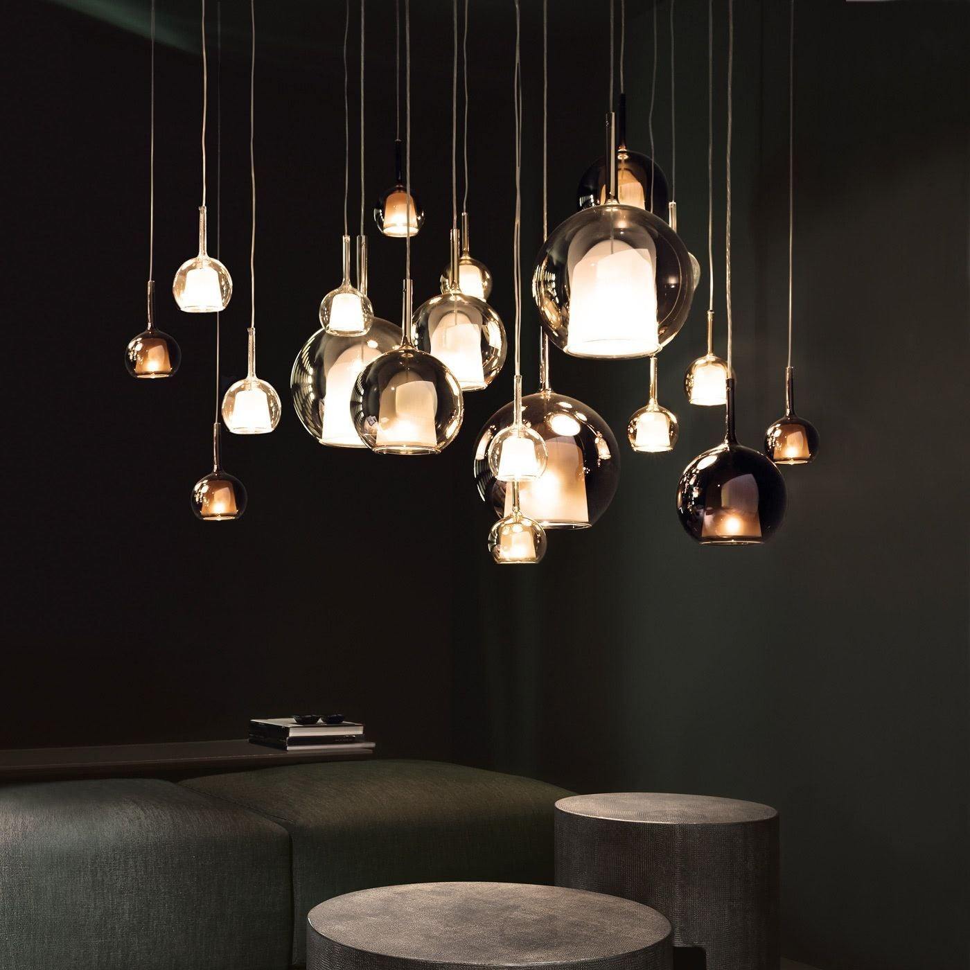 Pendant Light Glass Dome 9.8 in Indoor Dining Room Kitchen Island Ceiling Lamp | Thomler
